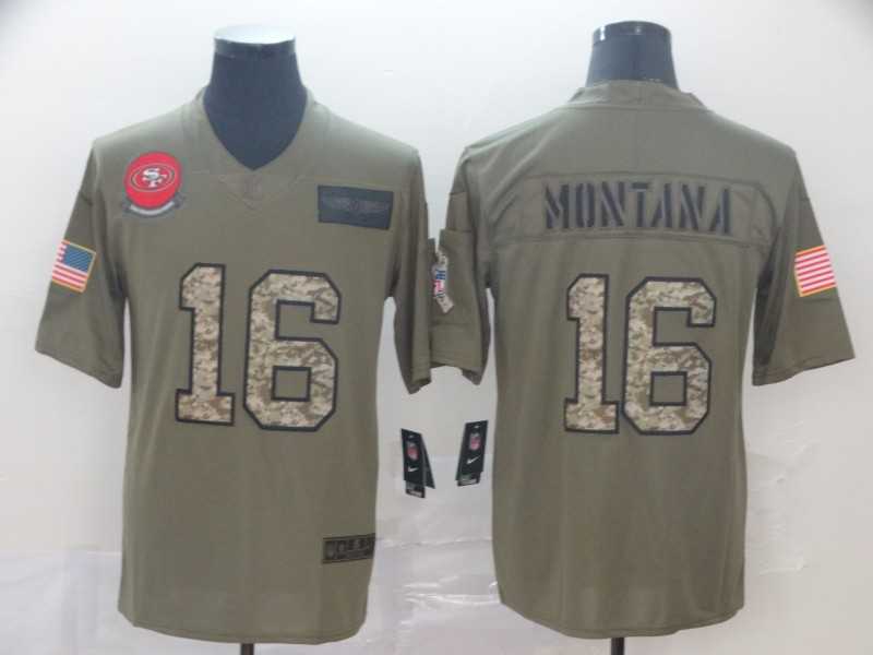 Nike 49ers 16 Joe Montana 2019 Olive Camo Salute To Service Limited Jersey,We sell and wholesale Nike 49ers 16 Joe Montana 2019 Olive Camo Salute To Service Limited Jersey on line form chian!